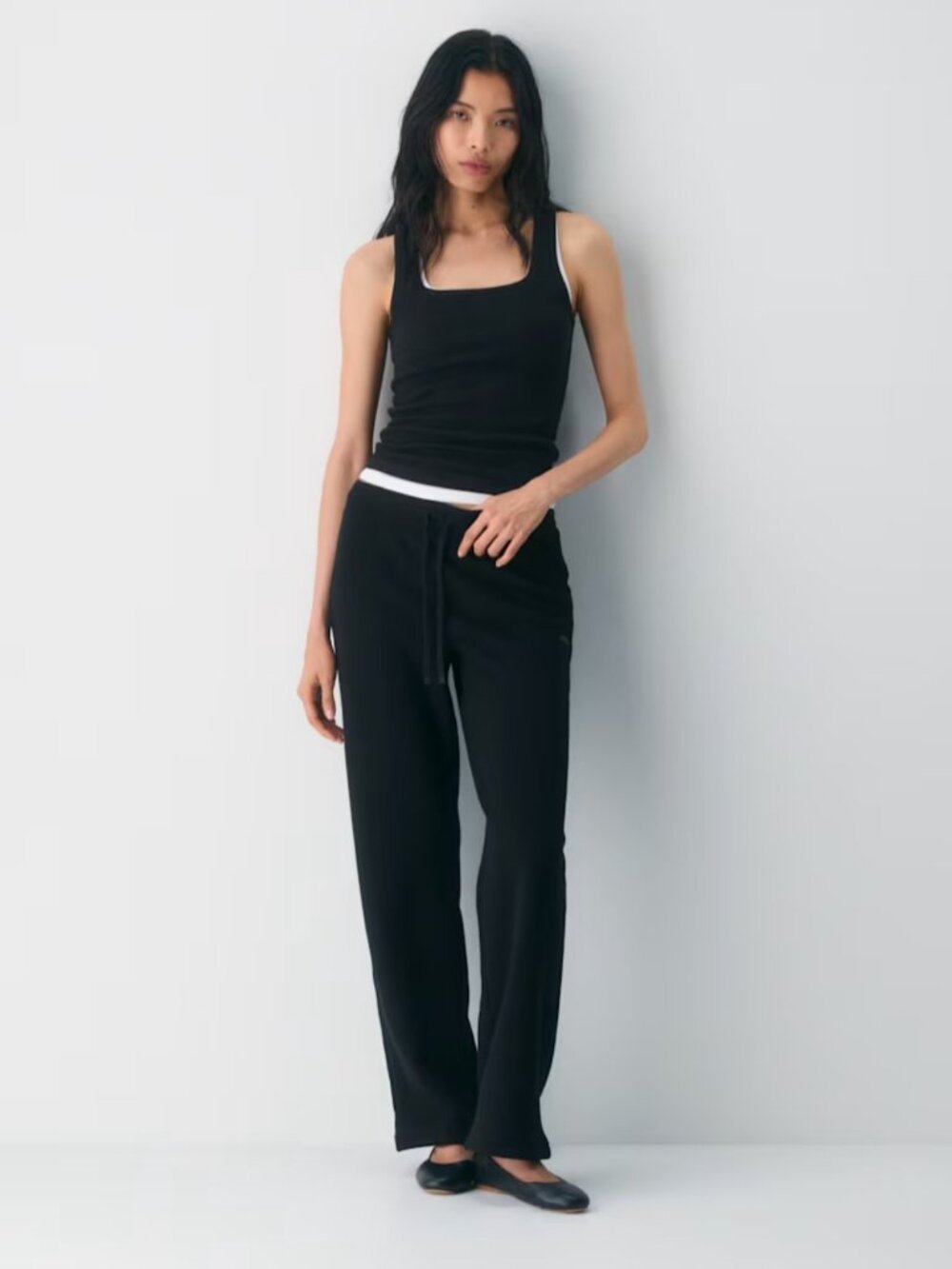 NWT Aritzia Sweatfleece PERFECT BANDED Black XS